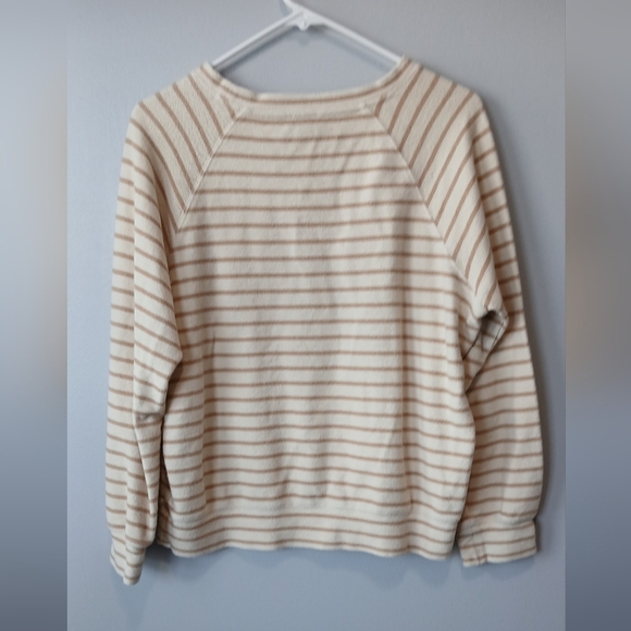 J. Crew Striped Crewneck Shirt Women's Medium Forest Casual - Picture 2 of 5